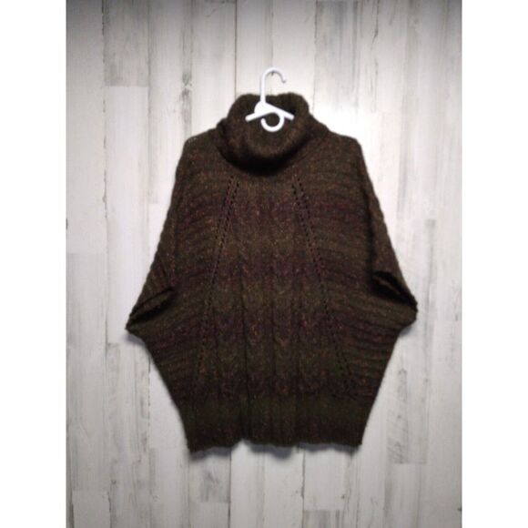 Coldwater Creek Dark Brown Gold Turtleneck Sweater Size M/L Wool Blend D… - Picture 1 of 7